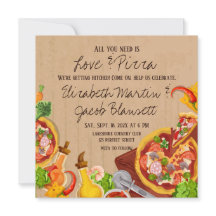 Liebe und Pizza Hochzeit Einladung