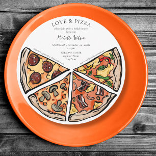 Liebe und Pizza Italienisch Bridal Einladung