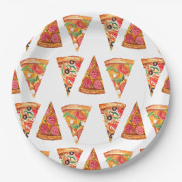 Liebe und Pizza Probe Abendessen Brautparty Pappteller