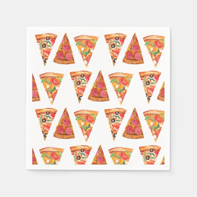 Liebe und Pizza Probe Abendessen Brautparty Serviette (Vorderseite)