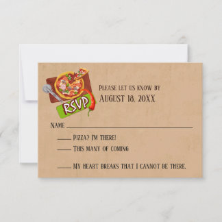 Liebe und Pizza Wedding RSVP Cards Karte