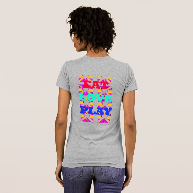 Liebe und PlayT-Shirt in schlanker Form T-Shirt (Schwarz voll)