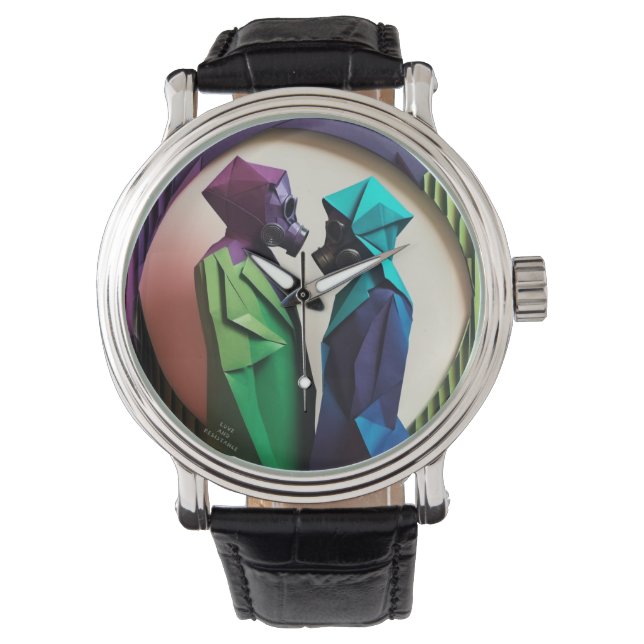 LIEBE UND RESISTENZ Origami Lebhaft Armbanduhr (Vorderseite)
