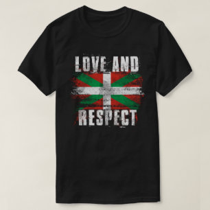 Liebe-und Respekt-baskisches Flaggen- Baske-Land T-Shirt