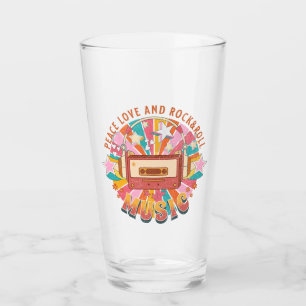 Liebe und Rock & Roll Glas