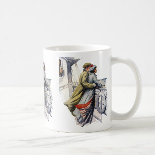 Liebe und Romantik auf altem Stil, Frischvermählte Kaffeetasse