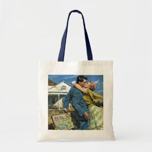 Liebe und Romantik der Vintage-Hochzeitspaare kauf Tragetasche
