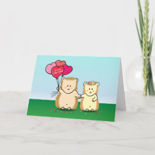 Liebe und Romantik - Süßes Igel-Paar mit Herz Karte