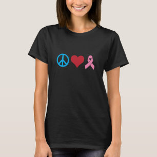Liebe und Rosa Brustkrebs Schleife des Friedens T-Shirt