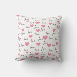 Liebe und rosa Herzen Kissen