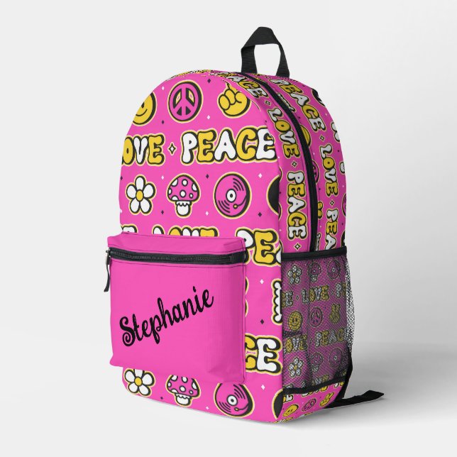 Liebe und Ruhe Personalisiert Bedruckter Rucksack (Rückseitige Ecke Rechts)