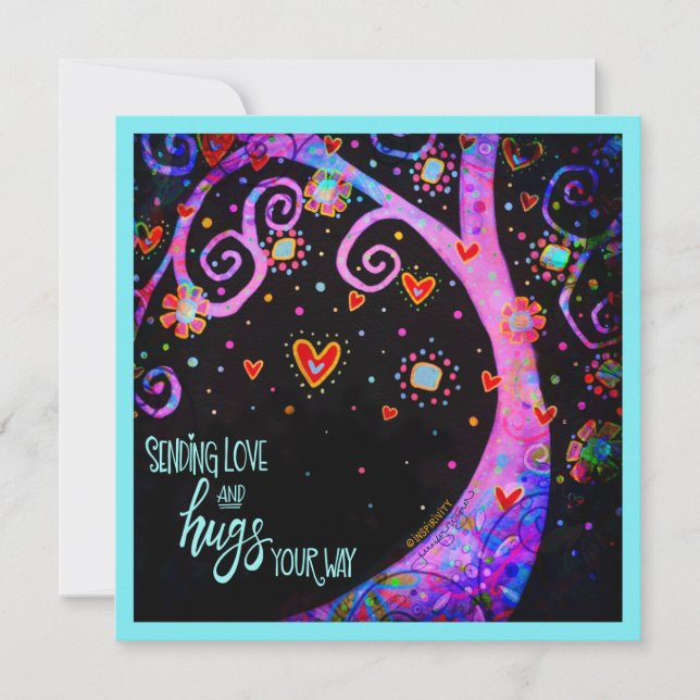 "Liebe und Schläge senden" Inspirivity Mitteilungskarte (Vorderseite)