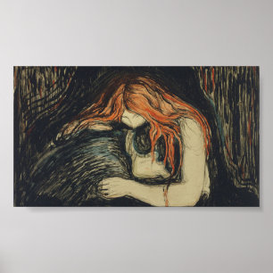 Liebe und Schmerz (Der Vampir) (von Edvard Munch) Poster