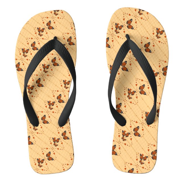 Liebe und Schmetterlinge in Orange Flip Flops (Fußbett)