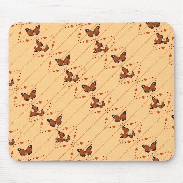 Liebe und Schmetterlinge in Orange Mousepad (Vorne)