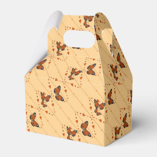 Liebe und Schmetterlinge in orangefarbener Diagona Geschenkschachtel