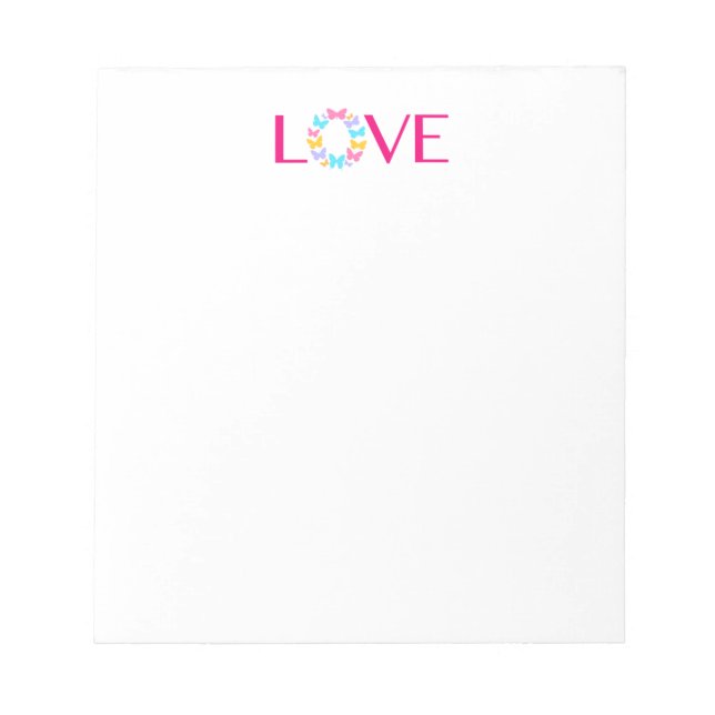 Liebe und Schmetterlinge Notepad Notizblock (Vorderseite)