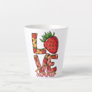 Liebe und Sommer Rosa und Braun Fresh Strawber Milchtasse
