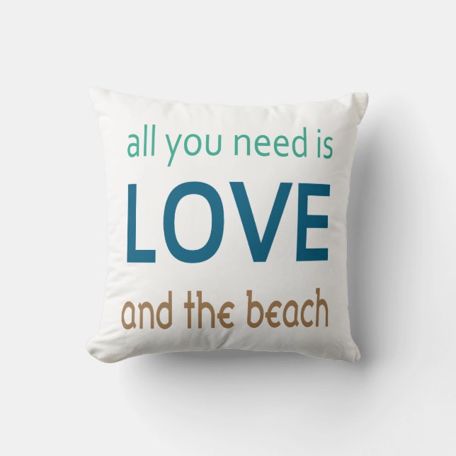 Liebe und Strandkissen Kissen (Vorderseite)