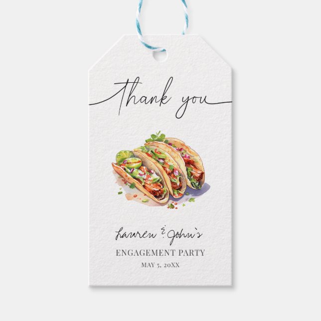 Liebe und Tacos-Vertragspartei Geschenkanhänger (Vorderseite)