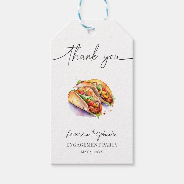 Liebe und Tacos-Vertragspartei Geschenkanhänger (Vorderseite)
