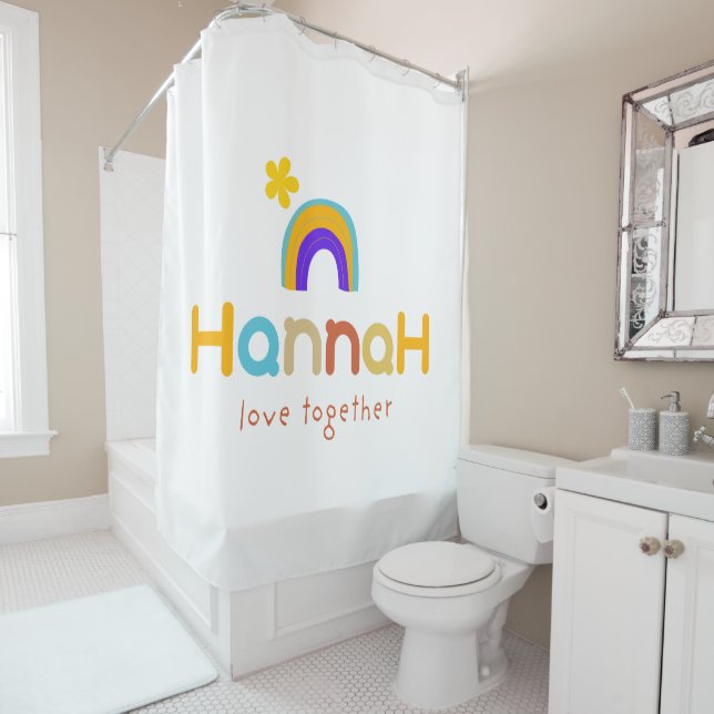 Liebe und Typografie Duschvorhang (Beispiel)