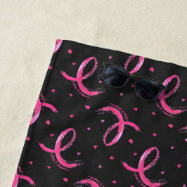 Liebe und Unterstützung rosa Flachbildschirm-Muste Strandtuch