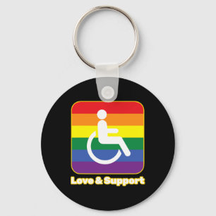 Liebe und Unterstützung von Regenbogenmenschen mit Schlüsselanhänger
