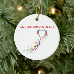 Liebe und Verbindungsdesign feiern Keramik Ornament