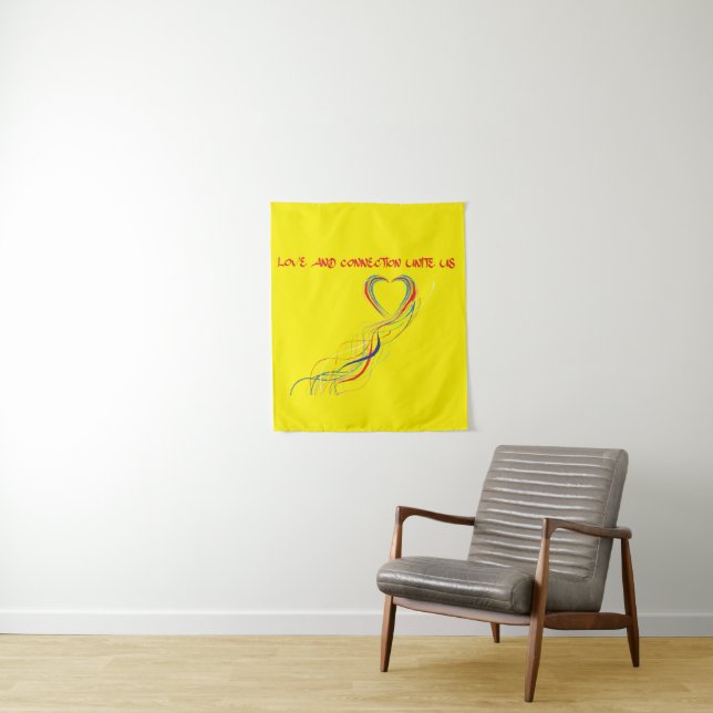 Liebe und Verbindungsdesign feiern Wandteppich (Beispiel)
