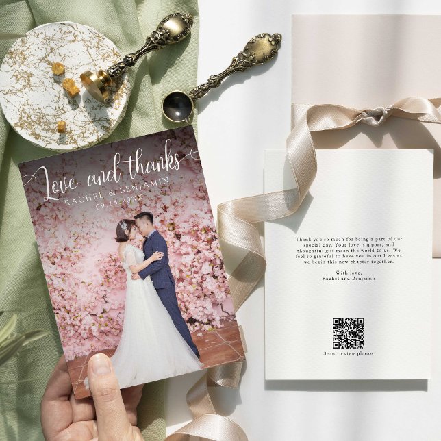 Liebe und vielen Dank an Foto Wedding QR Code Viel Dankeskarte (Von Creator hochgeladen)