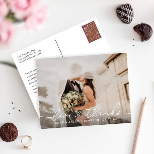 Liebe und vielen Dank an Script Wedding Foto Viele Postkarte