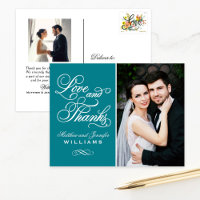 Liebe und vielen Dank Aquamarin Blue Wedding Foto