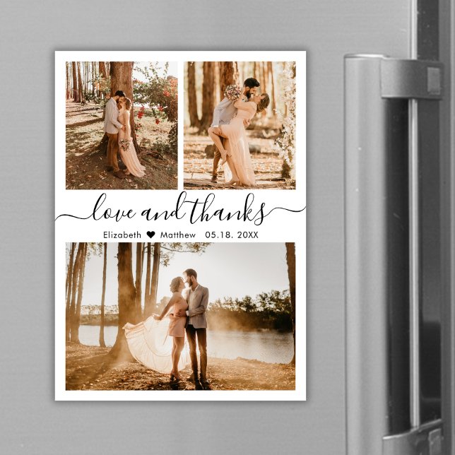 Liebe und vielen Dank Foto Wedding Vielen Dank Mag Magnetkarte (Von Creator hochgeladen)