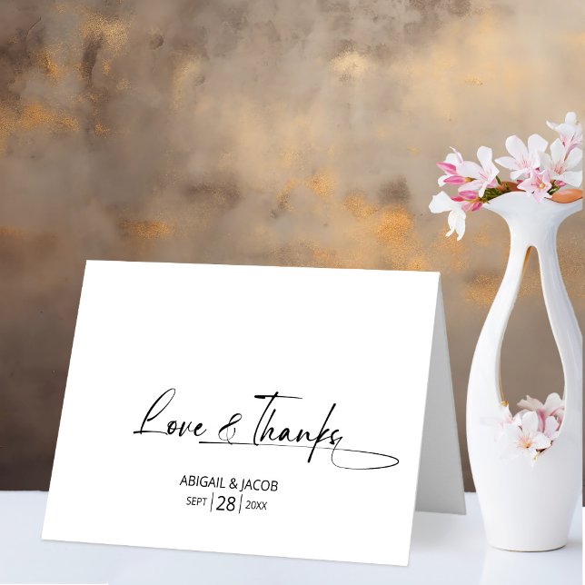 Liebe und vielen Dank für Ihre Hochzeit Dankeskarte (Von Creator hochgeladen)