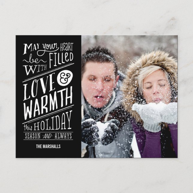 Liebe und Wärme Urlaubskarte Postkarte (Vorderseite)