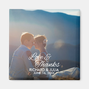 Liebe und Wedding Foto des Dank-  danken Ihnen zu Magnet