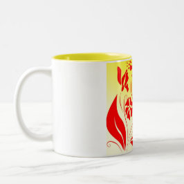 Liebe und wirbelnde Blume Zweifarbige Tasse