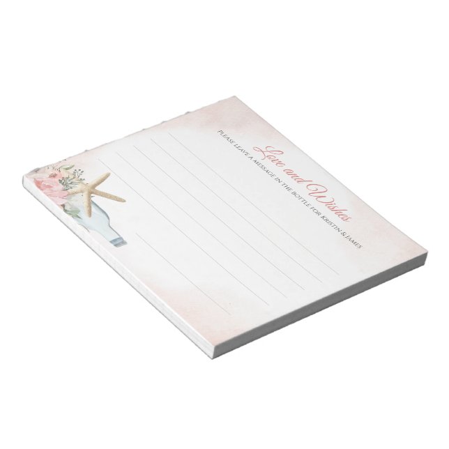 Liebe und wünscht Notepad Notizblock (angewinkelt)