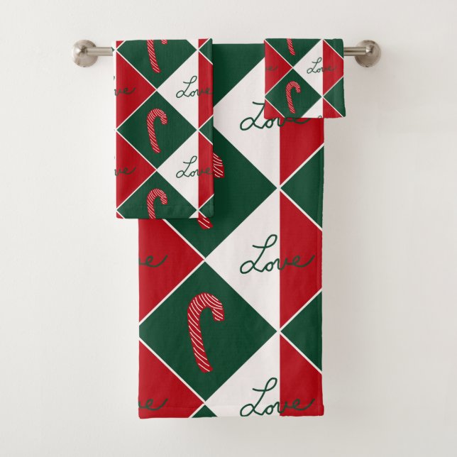 Liebe und Zuckerstangen Badhandtuch Set (Insitu)