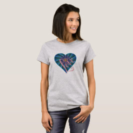 Liebe-Unendlichkeits-Herz - Blau und Rosa T-Shirt