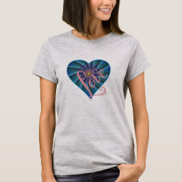 Liebe-Unendlichkeits-Herz - Blau und Rosa T-Shirt