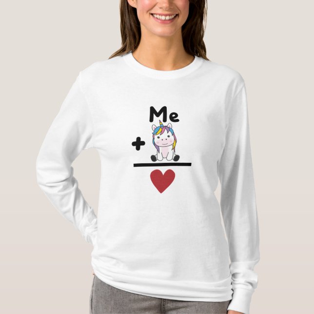 Liebe Unicorn Liebe T-Shirt (Vorderseite)