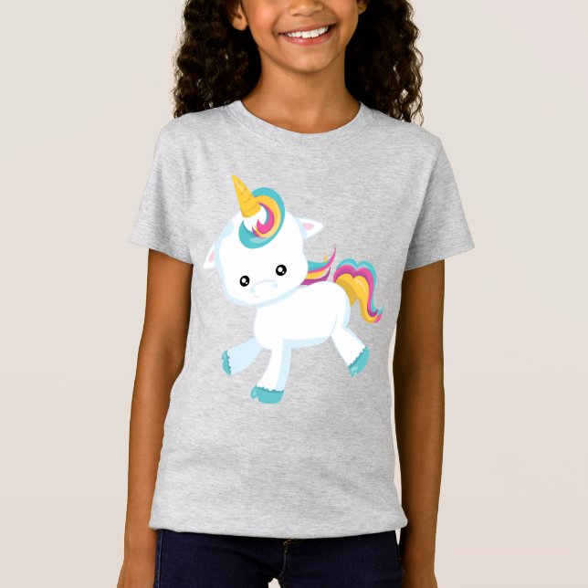 Liebe Unicorns T - Shirt der doppelseitigen Mädche (Vorderseite)