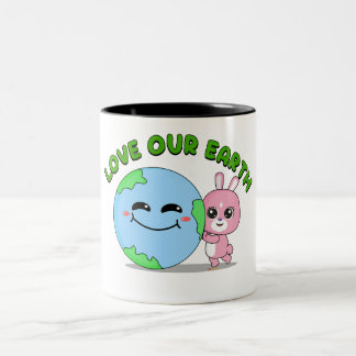 Liebe Unsere Erde: Animal Frienz for Kids Zweifarbige Tasse