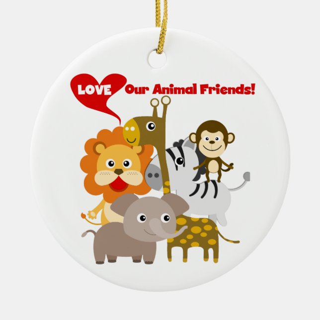 Liebe unsere Tierfreunde Keramik Ornament (Vorne)