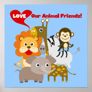 Liebe unsere Tierfreunde Poster