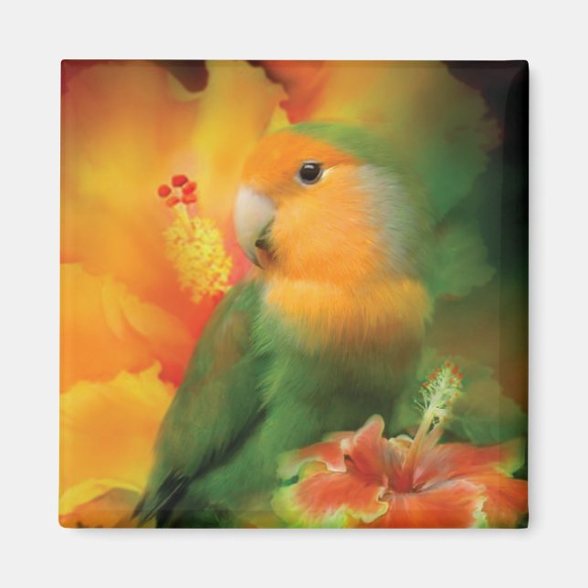 Liebe unter dem Hibiskus Art Magnet (Vorne)