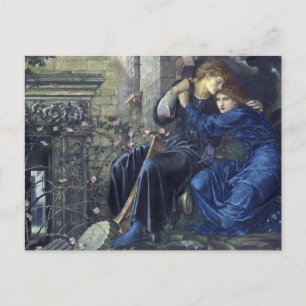 Liebe unter den Ruinen, Edward Burne-Jones Postkar Postkarte