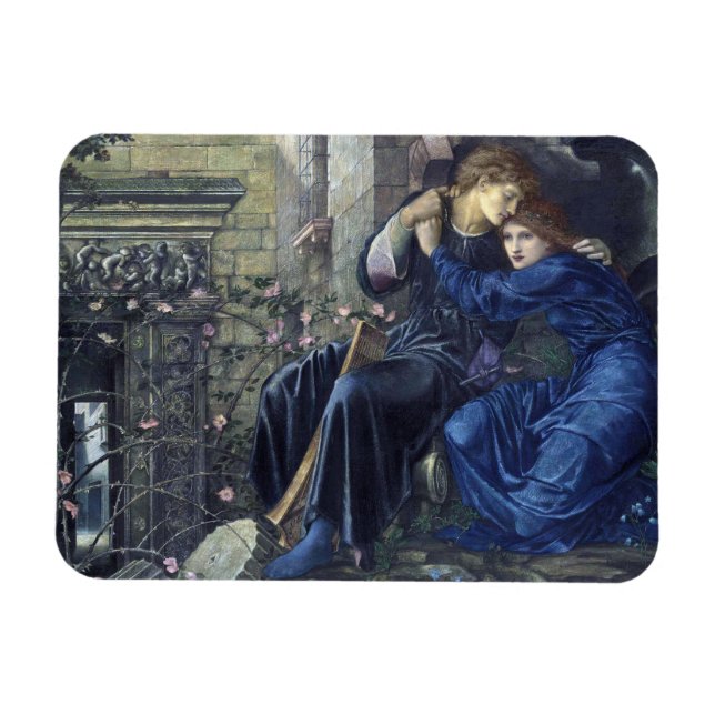 Liebe unter den Ruinen (von Edward Burne-Jones) Magnet (Horizontal)